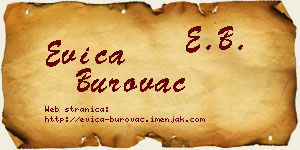 Evica Burovac vizit kartica